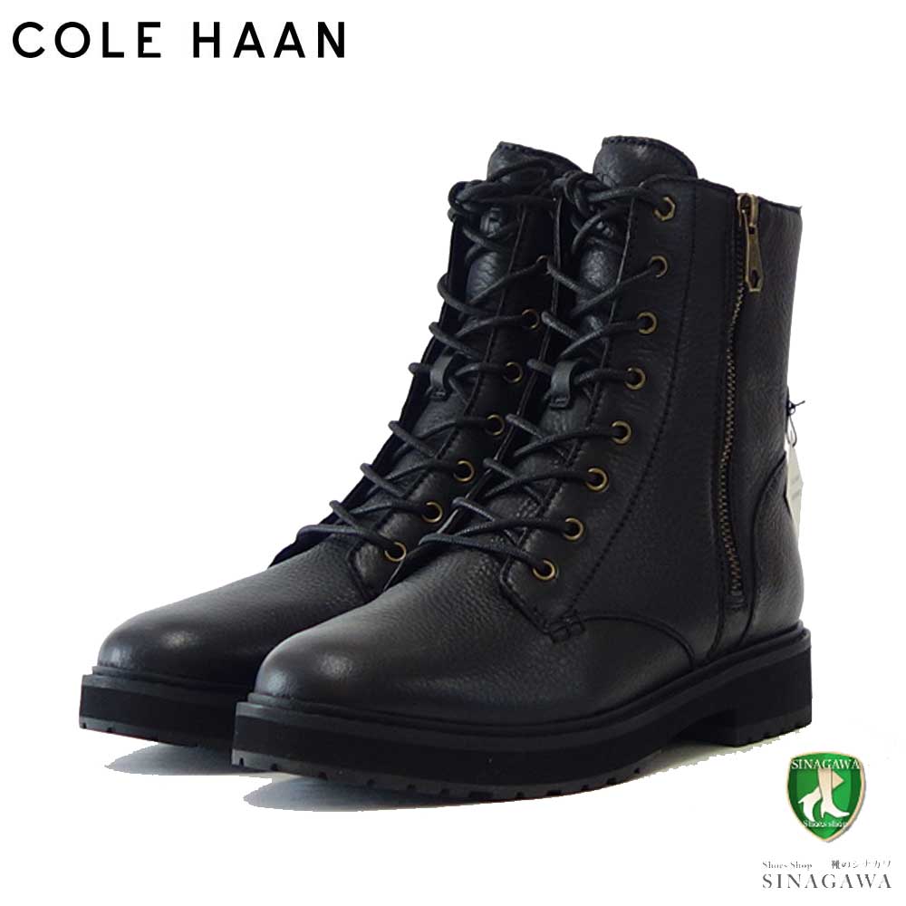 コールハーン COLE HAAN グリニッジ レースアップ ブーティー ブラック W26376 (レディース) 天然皮革 ウォータープルーフ ショート レースアップ ブーツ  「靴」