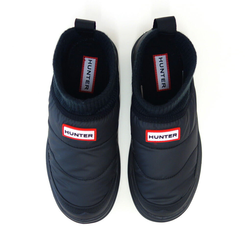 ハンターHUNTERWFS2265RENBLK(レディース)レディースイン/アウトニッティドカフブーツ:ブラックスリッポンブーツラバーソールアンクル「靴」