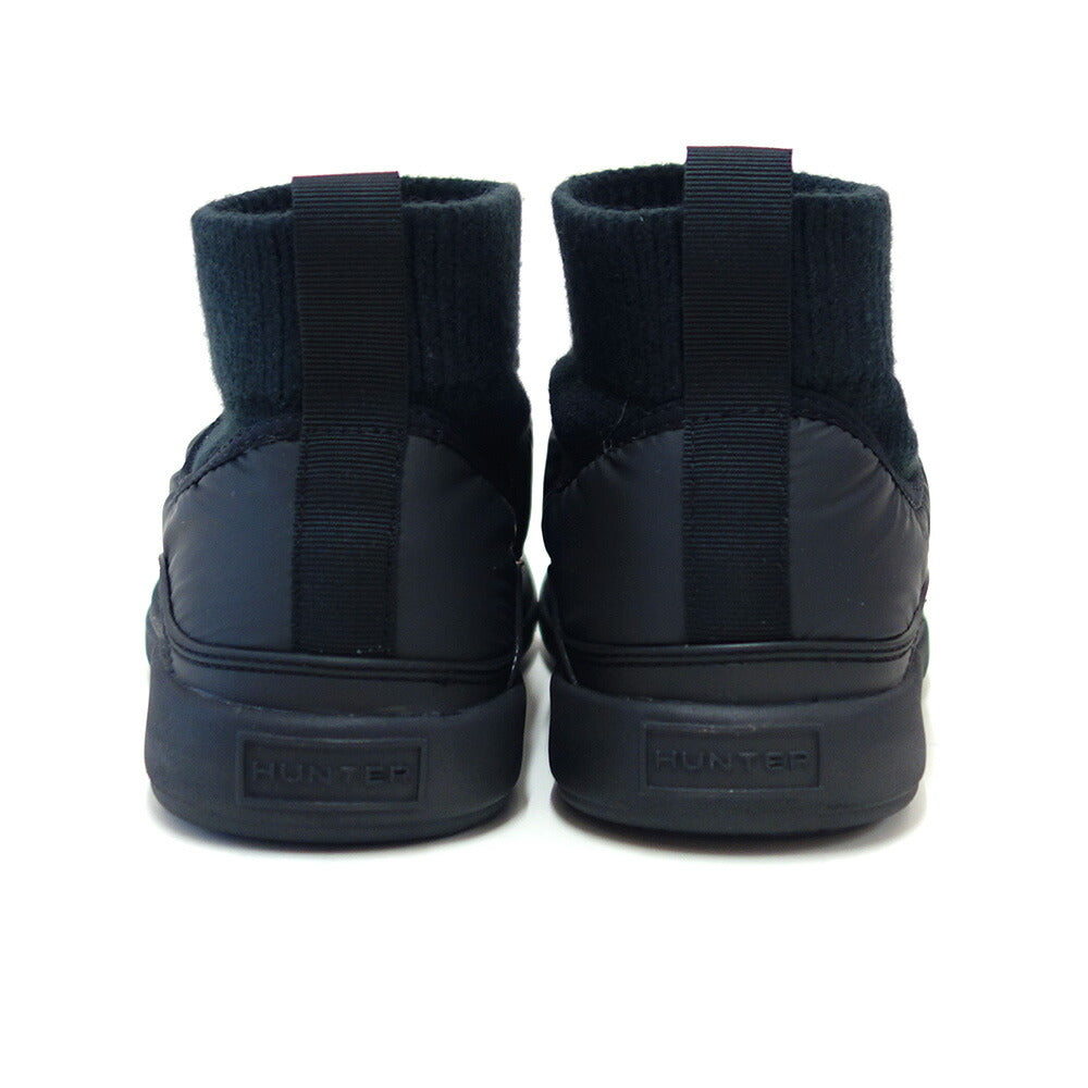 ハンターHUNTERWFS2265RENBLK(レディース)レディースイン/アウトニッティドカフブーツ:ブラックスリッポンブーツラバーソールアンクル「靴」