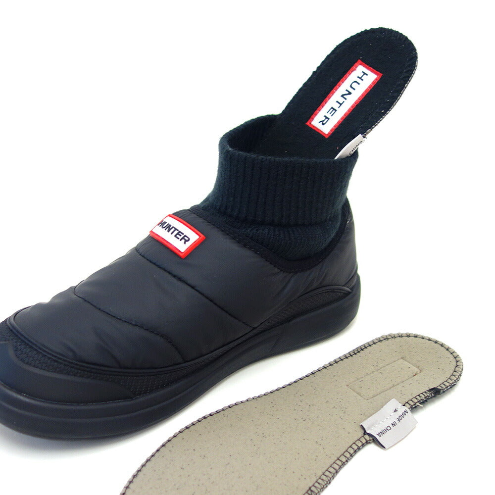 ハンターHUNTERWFS2265RENBLK(レディース)レディースイン/アウトニッティドカフブーツ:ブラックスリッポンブーツラバーソールアンクル「靴」