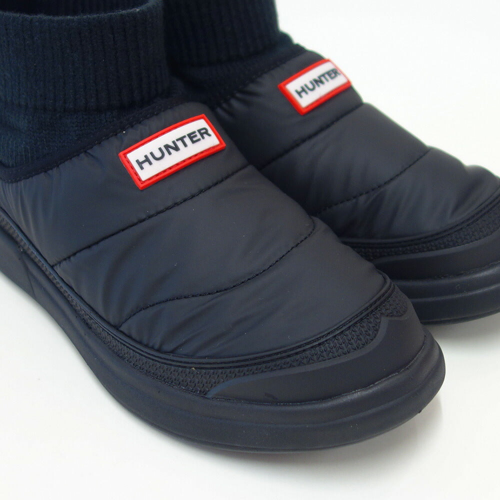 ハンターHUNTERWFS2265RENBLK(レディース)レディースイン/アウトニッティドカフブーツ:ブラックスリッポンブーツラバーソールアンクル「靴」