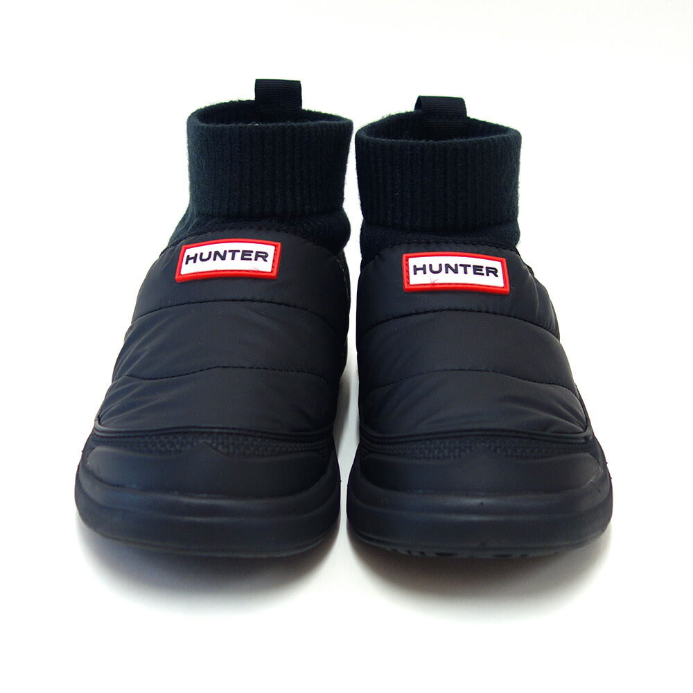 ハンターHUNTERWFS2265RENBLK(レディース)レディースイン/アウトニッティドカフブーツ:ブラックスリッポンブーツラバーソールアンクル「靴」