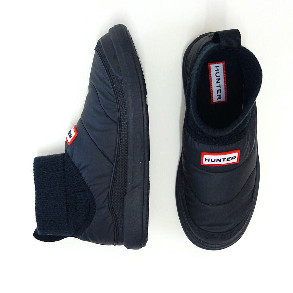 ハンターHUNTERWFS2265RENBLK(レディース)レディースイン/アウトニッティドカフブーツ:ブラックスリッポンブーツラバーソールアンクル「靴」