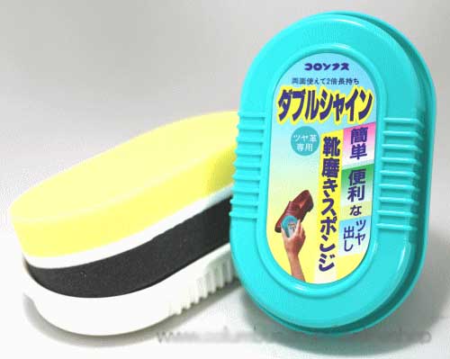 10秒で靴磨き! 簡単靴磨きスポンジ COLUMBUS コロンブス ダブルシャイン(両面タイプ) ツヤ革専用簡単靴磨き(日本製) 靴 シューズ
