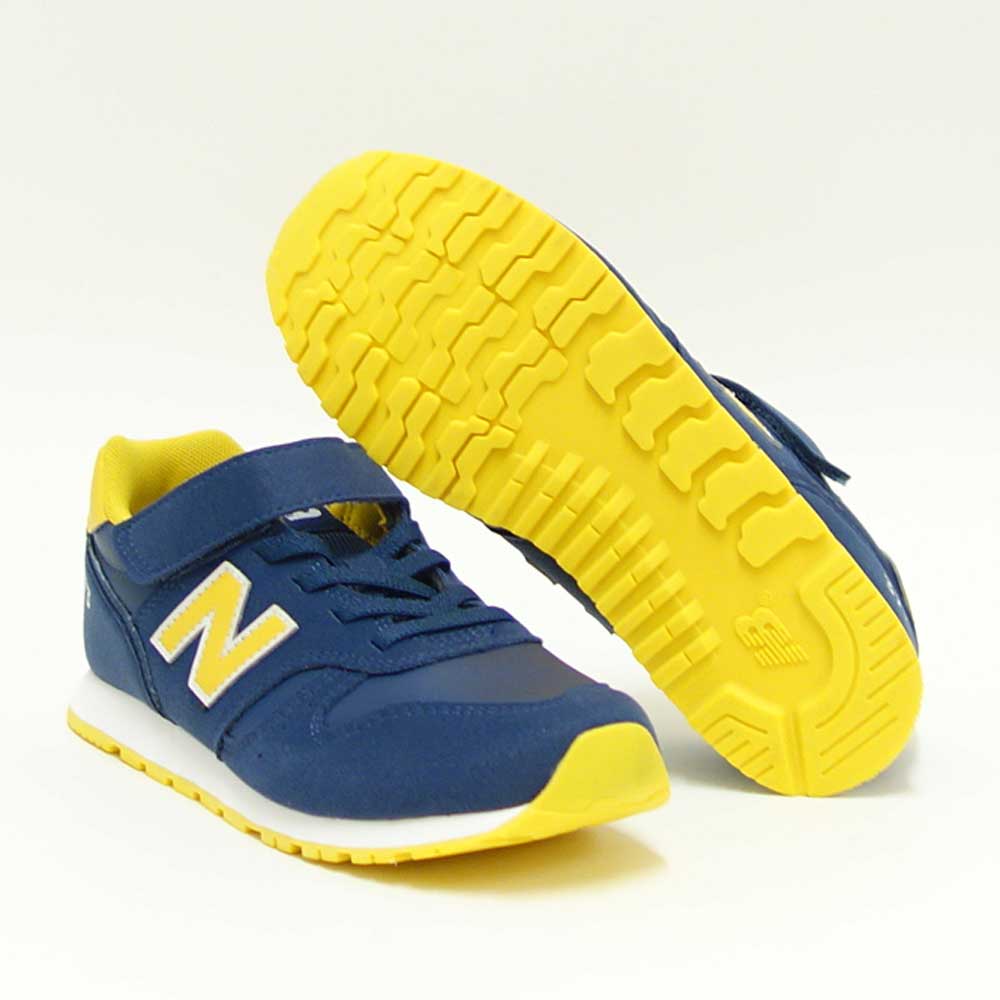 ニューバランスnewbalanceYV373VJ2ネイビー/イエロー(キッズスニーカー)マジックテープスニーカージュニア「靴」
