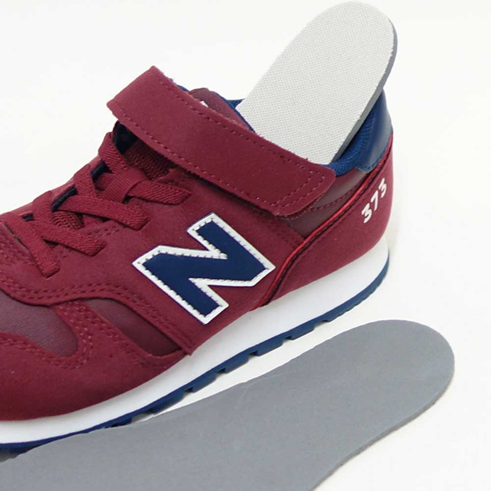 ニューバランスnewbalanceYV373VK2ワイン/ネイビー(キッズスニーカー)マジックテープスニーカージュニア「靴」