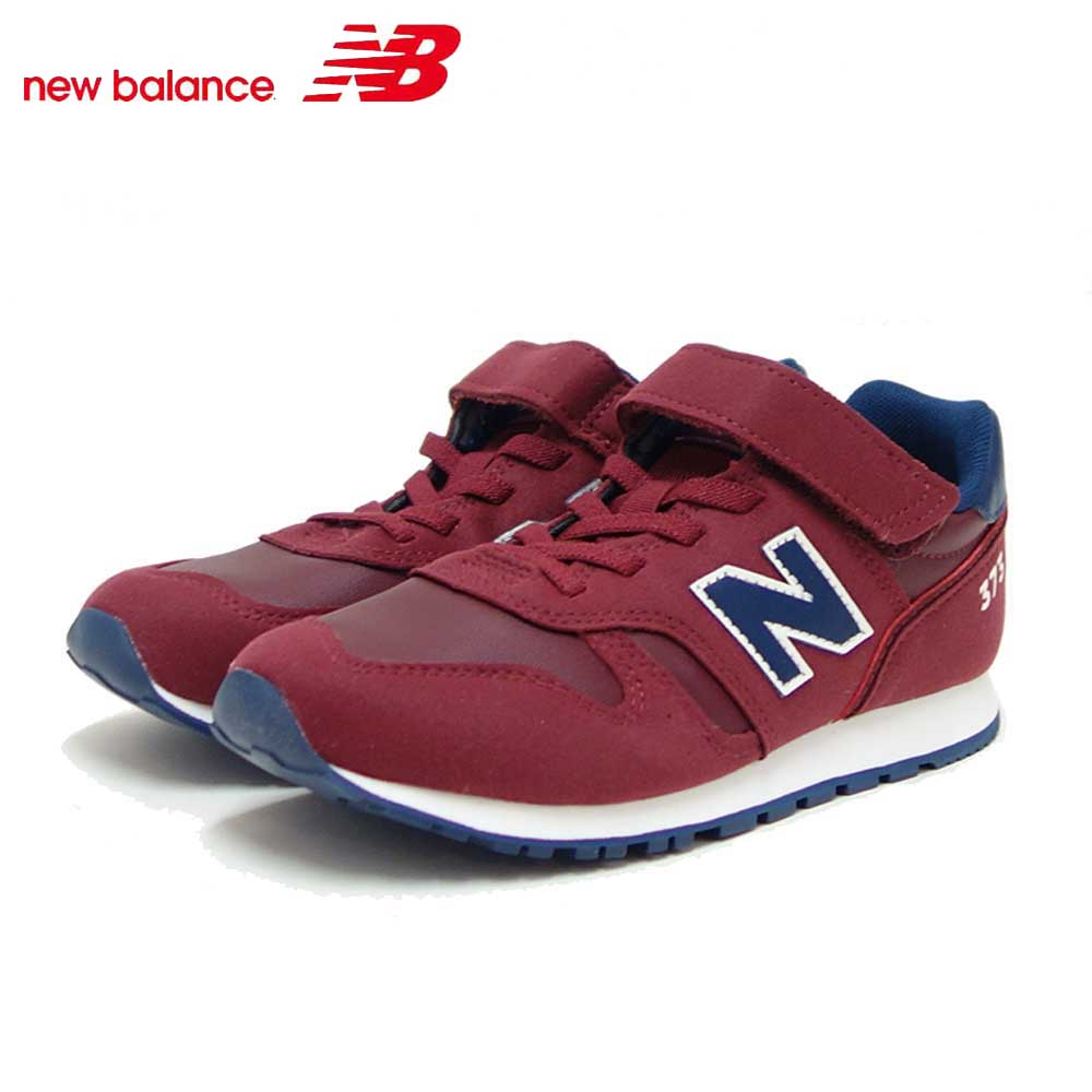 ニューバランスnewbalanceYV373VK2ワイン/ネイビー(キッズスニーカー)マジックテープスニーカージュニア「靴」