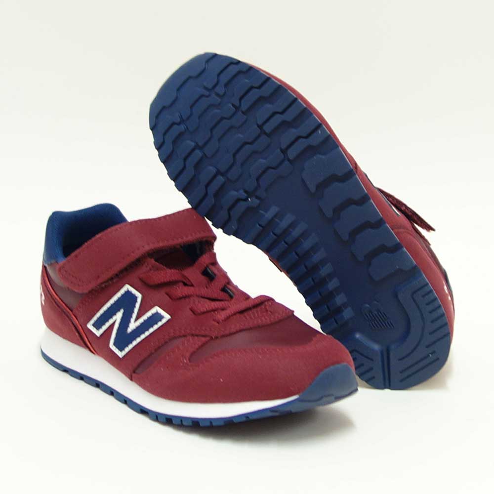 ニューバランスnewbalanceYV373VK2ワイン/ネイビー(キッズスニーカー)マジックテープスニーカージュニア「靴」