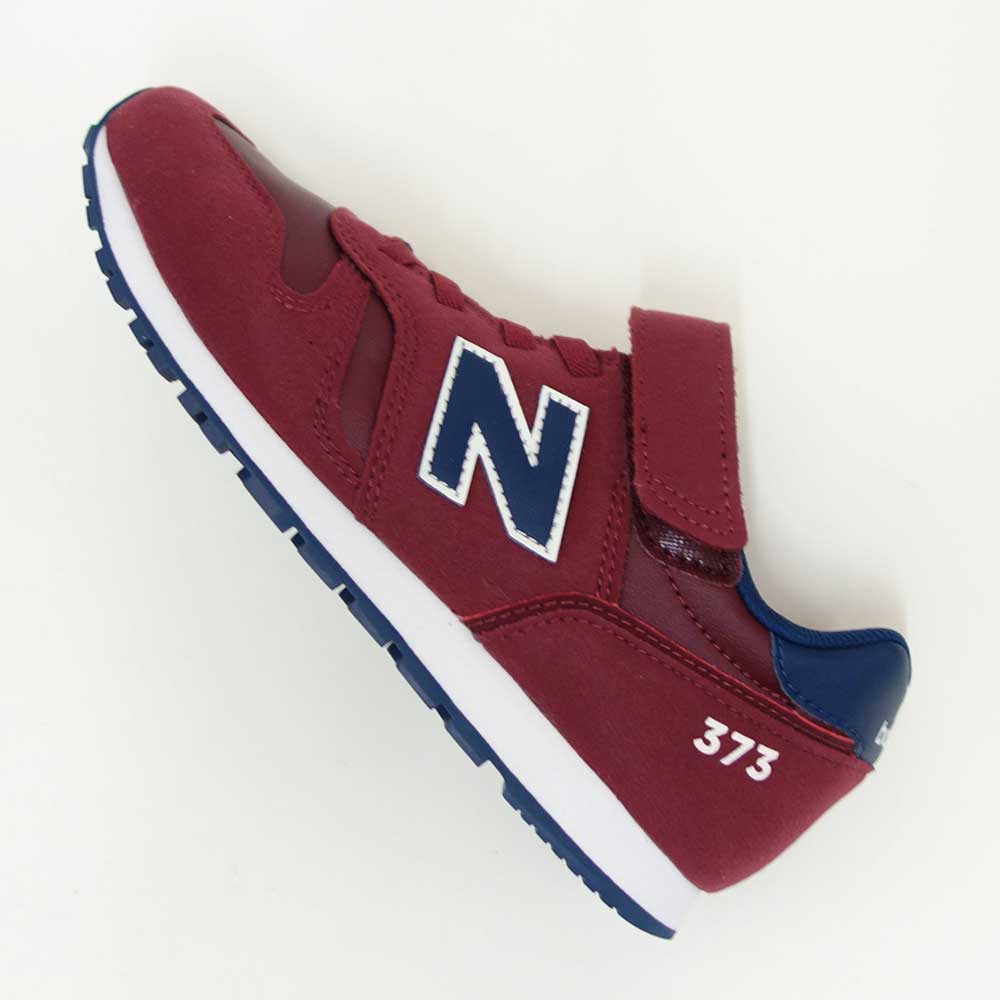 ニューバランスnewbalanceYV373VK2ワイン/ネイビー(キッズスニーカー)マジックテープスニーカージュニア「靴」