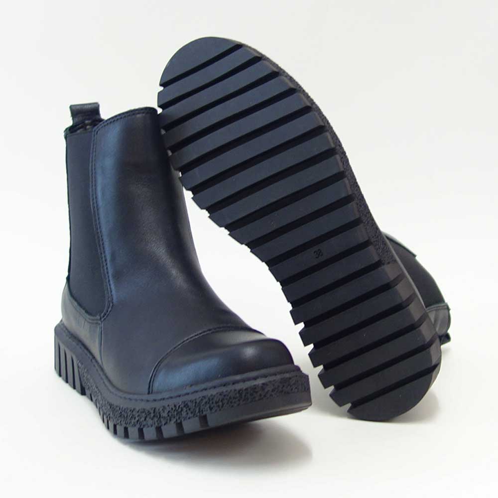 BUENOSHOESブエノZ5202カラー:ブラックスムースレザーサイドゴアブーツショートブーツ厚底軽量「靴」