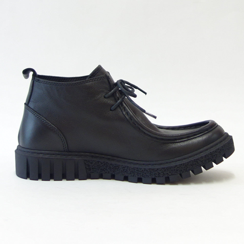 BUENOSHOESブエノZ5206ブラックチロリアンシューズアンクルブーツモカシンレースアップシューズ軽量「靴」
