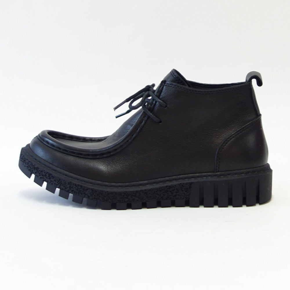 BUENOSHOESブエノZ5206ブラックチロリアンシューズアンクルブーツモカシンレースアップシューズ軽量「靴」