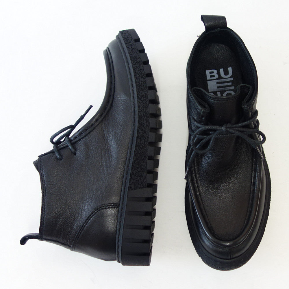 BUENOSHOESブエノZ5206ブラックチロリアンシューズアンクルブーツモカシンレースアップシューズ軽量「靴」