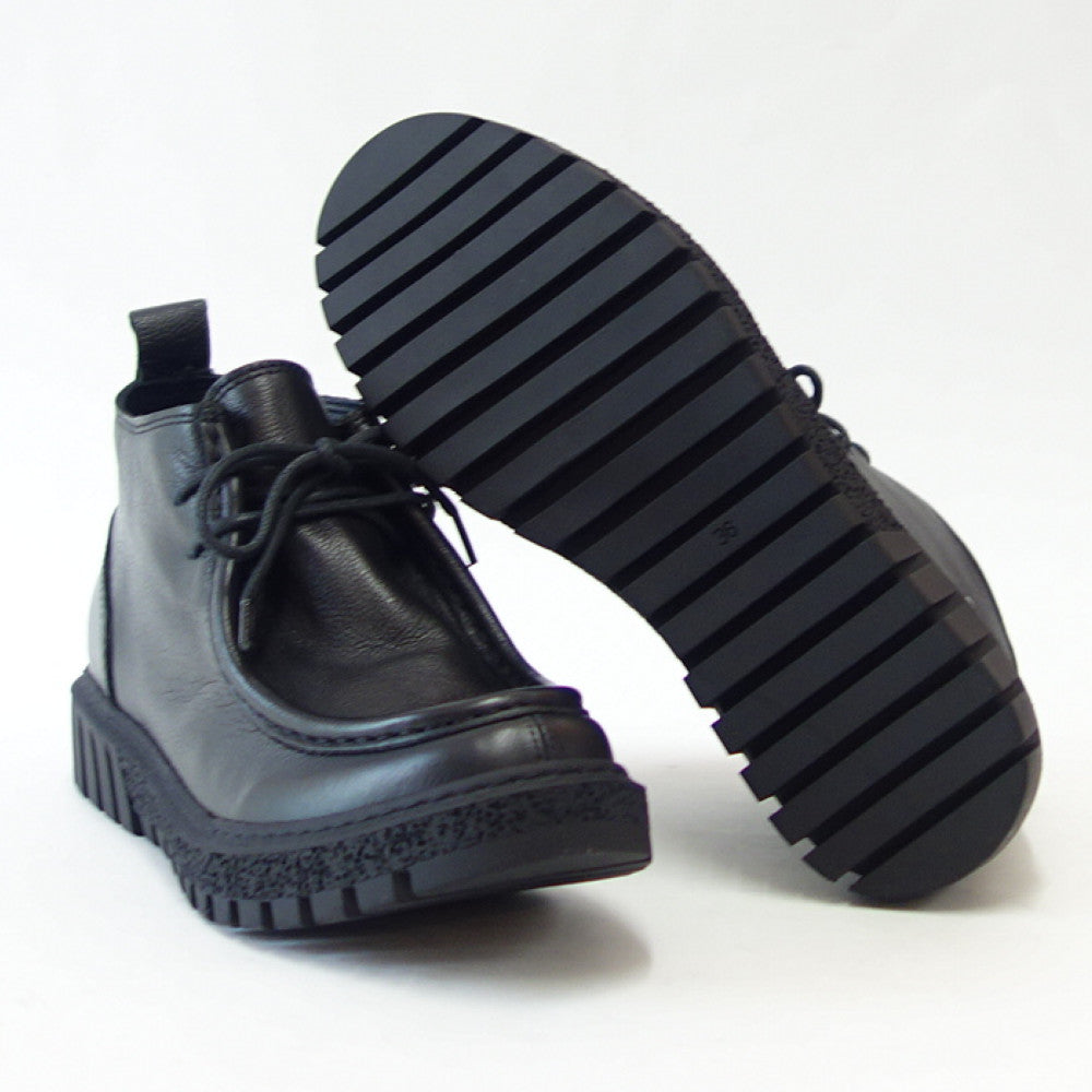 BUENOSHOESブエノZ5206ブラックチロリアンシューズアンクルブーツモカシンレースアップシューズ軽量「靴」