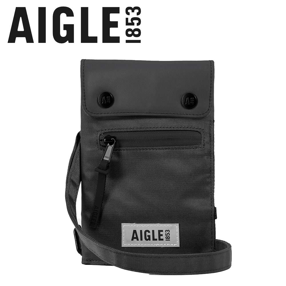 エーグル AIGLE ZNHAK28 003 撥水 クロスボディショルダーポーチ (ブラック)