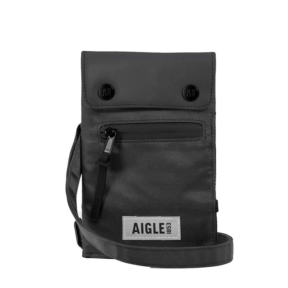 エーグル AIGLE ZNHAK28 003 撥水 クロスボディショルダーポーチ (ブラック)