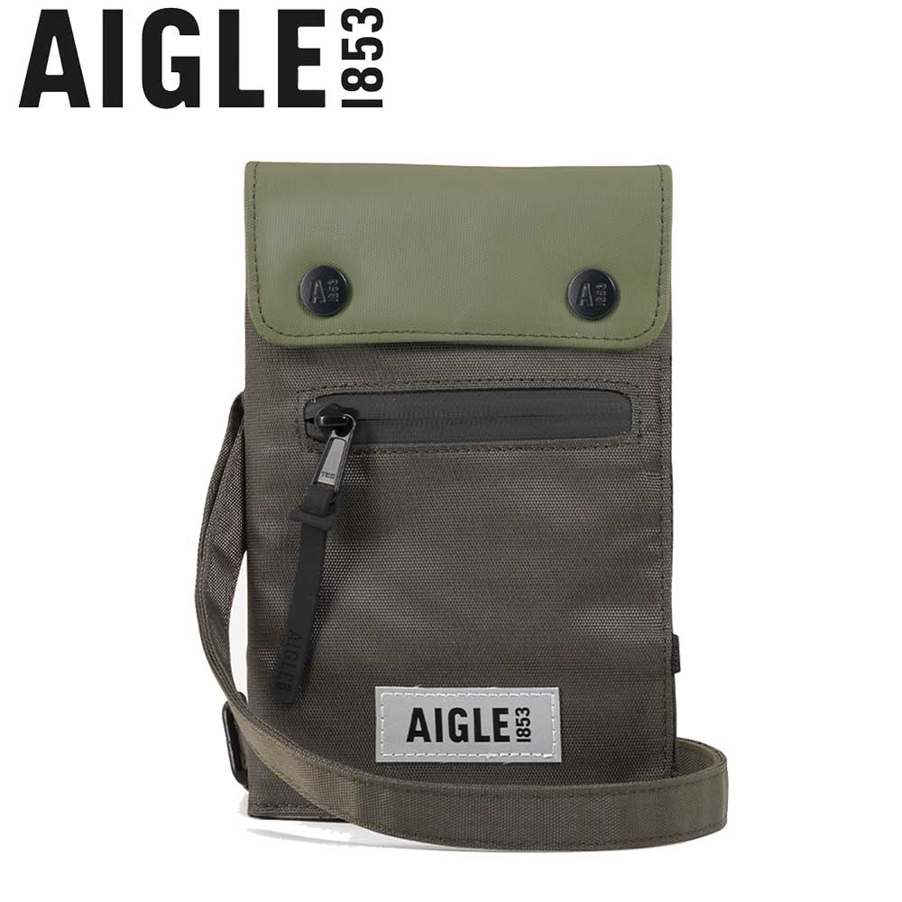 エーグル AIGLE ZNHAK28 004 撥水 クロスボディショルダーポーチ (オリーブ)