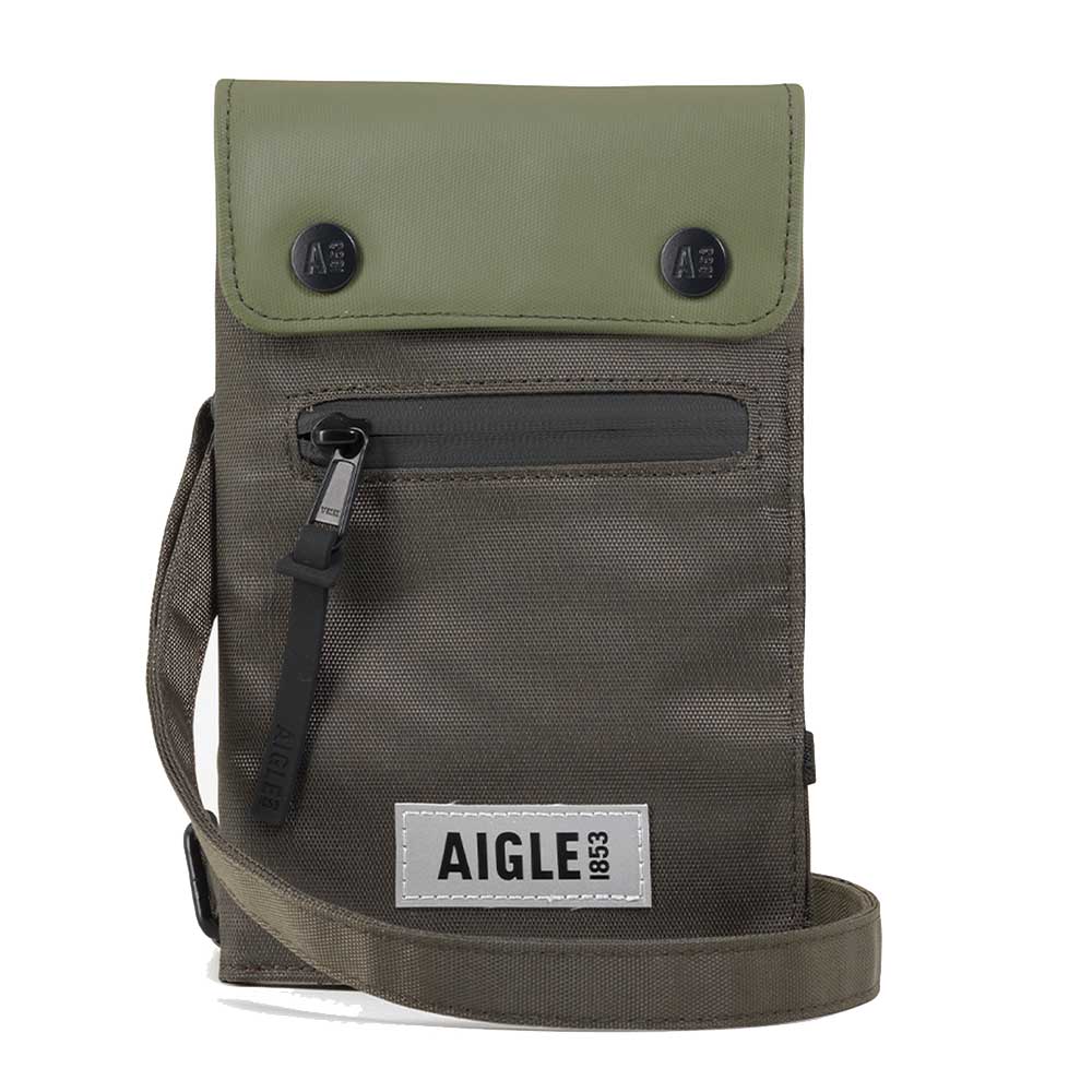 エーグル AIGLE ZNHAK28 004 撥水 クロスボディショルダーポーチ (オリーブ)