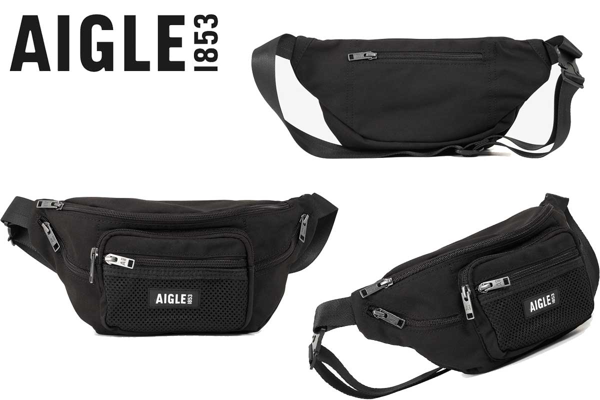 エーグル AIGLE ZNHAK32 003 バムバッグ ウェストポーチ(ブラック)