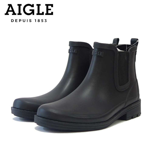 エーグル AIGLE ZZF3831 00E ブラック(レディース)  カーヴィル ラバーブーツ  サイドゴア 防水ブーツ ラバーソール 全天候型 「靴」