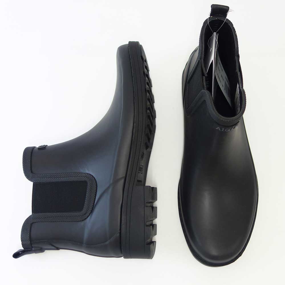 エーグル AIGLE ZZF3831 00E ブラック(レディース)  カーヴィル ラバーブーツ  サイドゴア 防水ブーツ ラバーソール 全天候型 「靴」