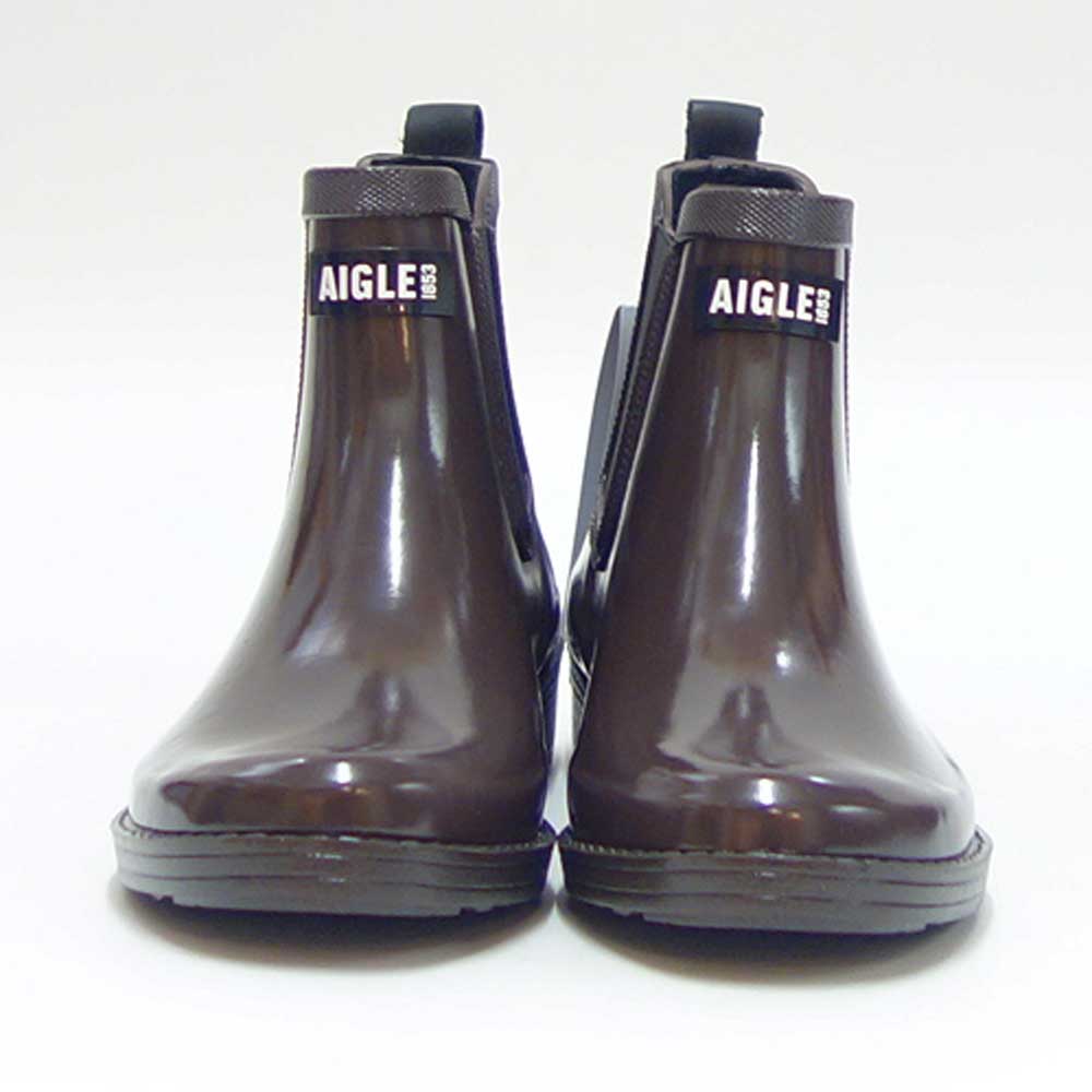 エーグル AIGLE ZZFNA61 008 ダークブラウン ツヤあり(レディース) カーヴィル 2 ラバーブーツ 防水ブーツ ラバーソール サイドゴア 「靴」