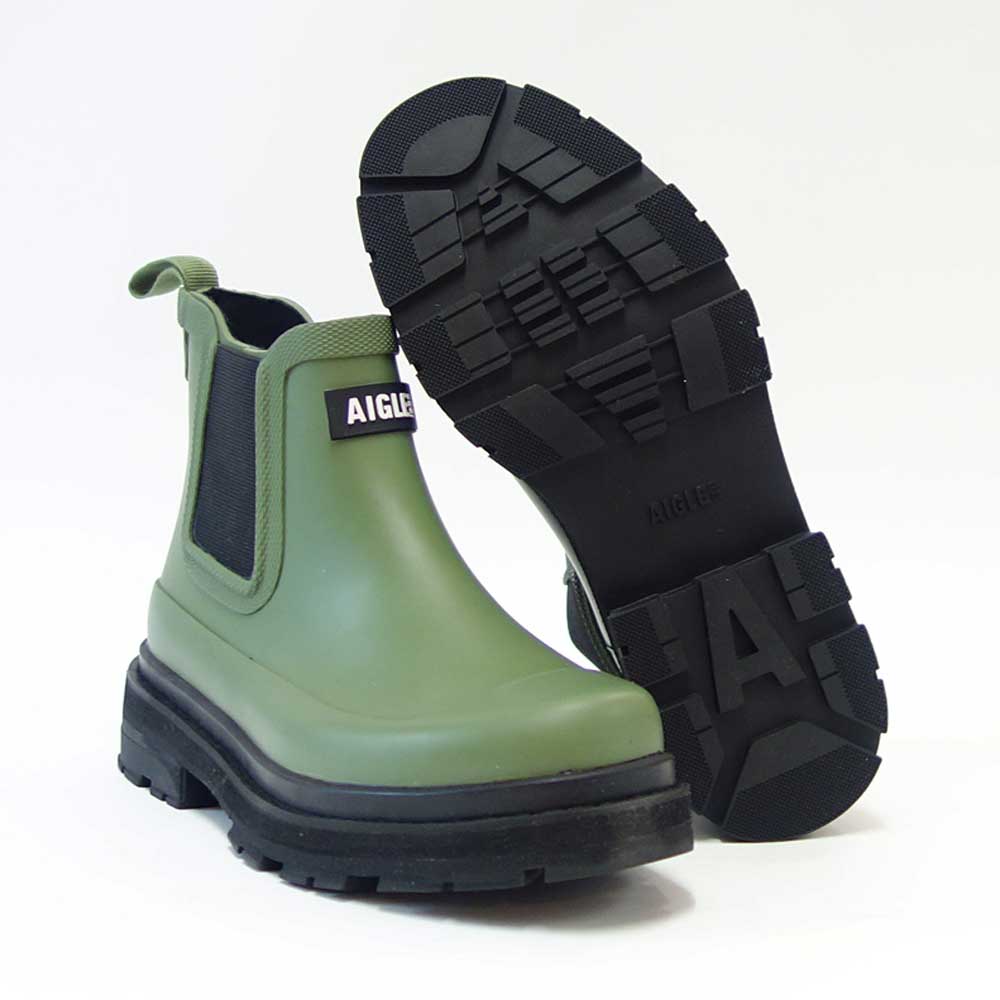 エーグル AIGLE ZZFNA08 006 オリーブ(レディース) WOMEN'S ソフトレインラバーブーツ 防水ブーツ ラバーソール サイドゴア 「靴」