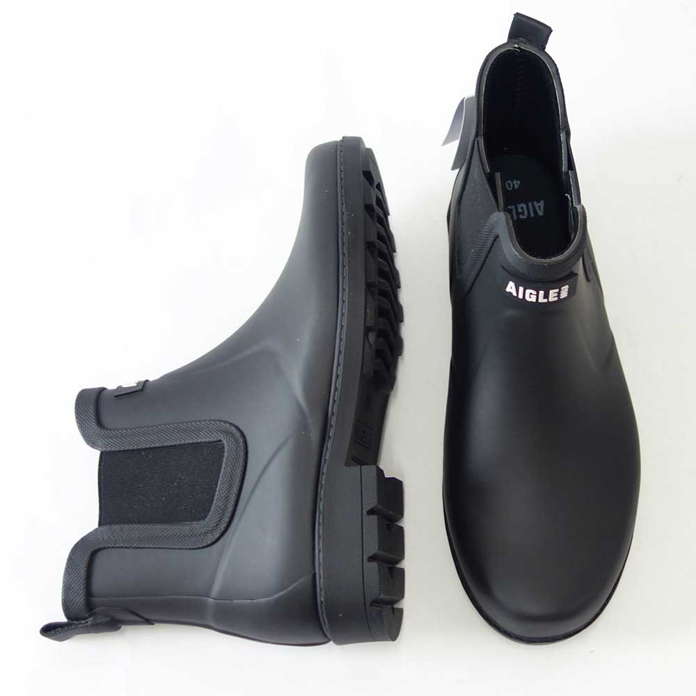 エーグル AIGLE ZZHNA60 004 ブラック つや消し(メンズ) カーヴィル 2 ラバーブーツ 防水ブーツ ラバーソール サイドゴア 「靴」