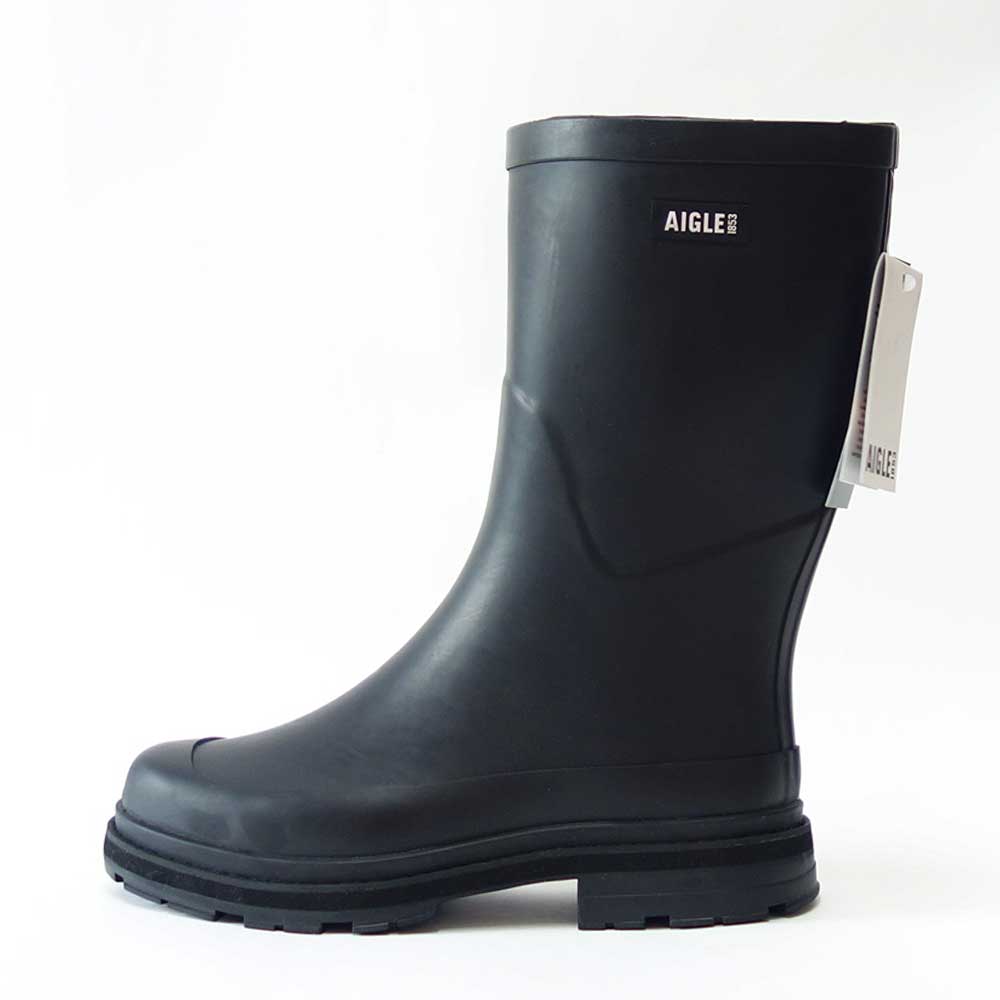 エーグル AIGLE ZZHNA79 004 ブラック(メンズ) MEN'S ミッドレインラバーブーツ 防水ブーツ ハーフ 「靴」
