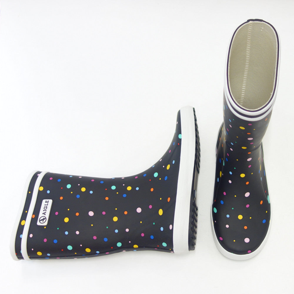 エーグル AIGLE ZZJR119 00V ロリーポップ テーマ ラバーブーツ カラー:ポワ/ムルティコ(キッズ) ハーフ 防水ブーツ ラバーソール レインブーツ 長靴 「靴」