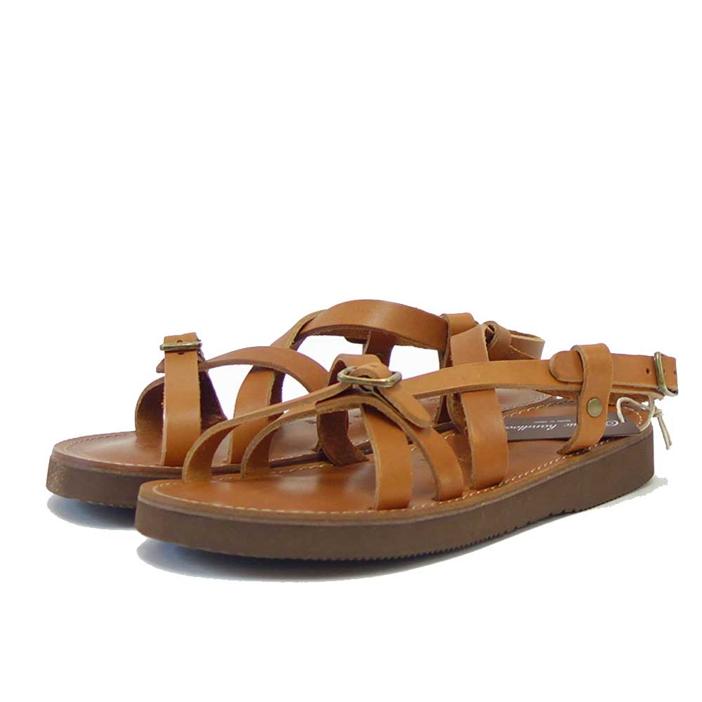 オーガニックハンドルーム Organic Handloom GAYA 001200 ブラウン フラットサンダル 日本製 天然皮革「靴」