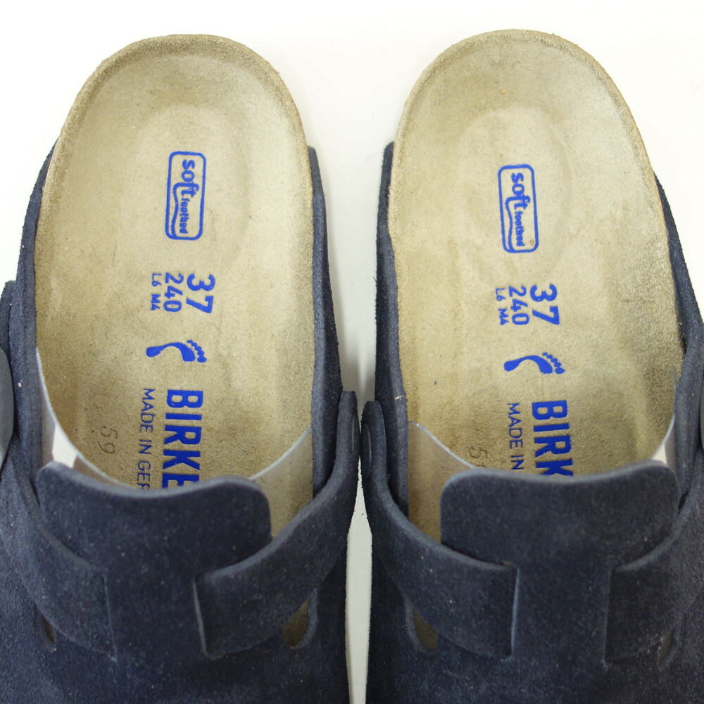 ビルケンシュトックBIRKENSTOCKBostonSFB(ボストン)1023865ソフトフットベッドレディース幅狭(ナローフィット)(スエードレザー/ネイビー)サボクロッグドイツ製快適サンダル「靴」