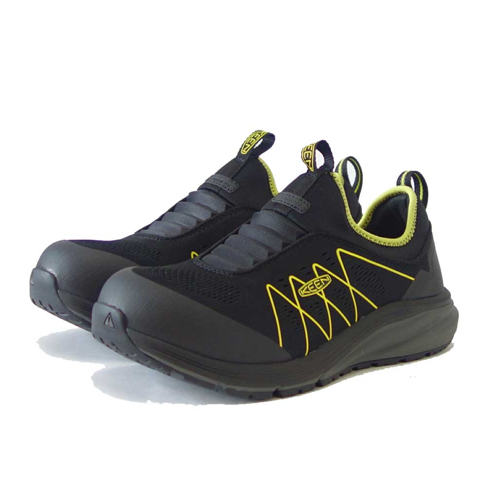 KEEN キーン ヴィスタ エナジー シフト(カーボンファイバートゥ) ワークシューズ 1026362(メンズ)カラー:Black/Evening Primrose 工事現場 アウトドア ウォーキングシューズ ハイキングシューズ「靴」