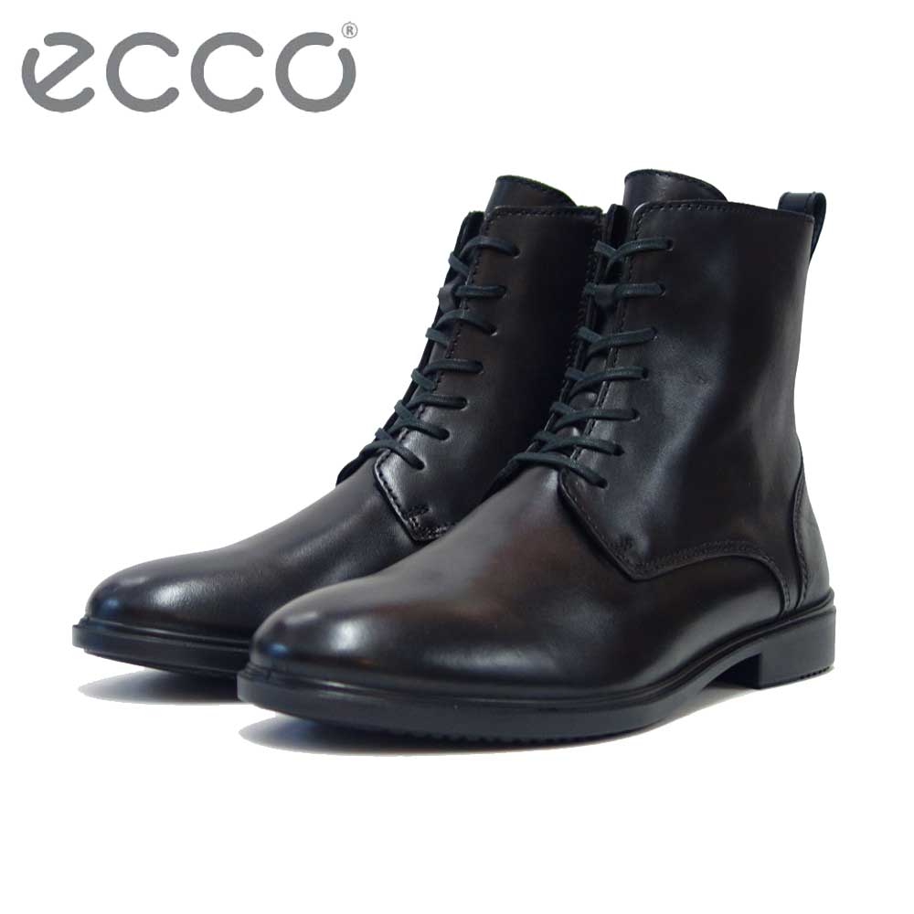 エコー ECCO DRESS CLASSIC 15 WOMEN'S LACE UP BOOTS  209823 01001 ブラック (レディース) 上質天然皮革 サイドジップブーツ アンクルブーツ レースアップ「靴」