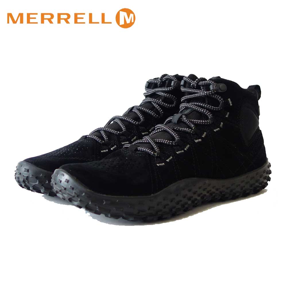 MERRELL メレル ラプト ミッド ウォータープルーフ WRAPT MID WATERPROOF(メンズ) 037751 ブラック 防水 ベアフットシューズ ハイカット ハイキングモデル 全天候型「靴」
