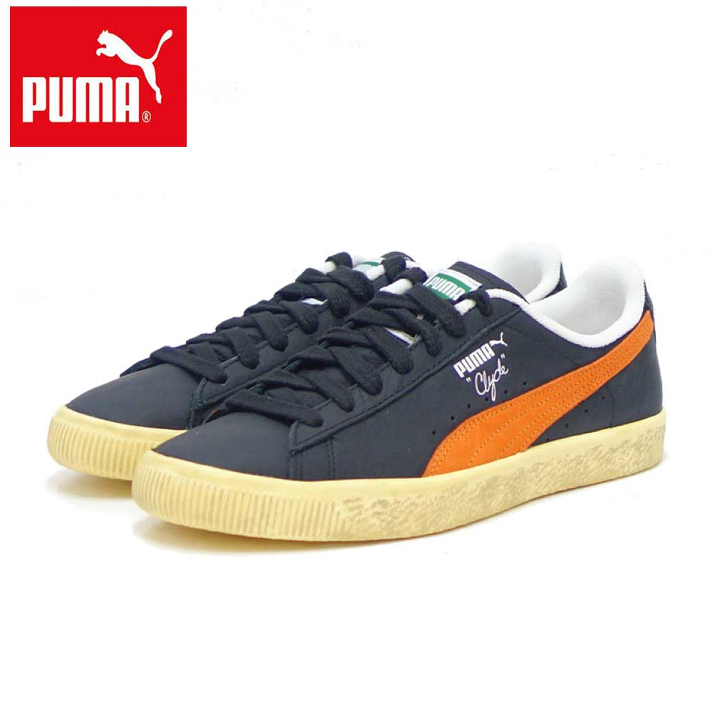 プーマ PUMA クライド VINTAGE 39468702 PUMA BLACK / RICKIE ORANGE(メンズ)ヌバックレザー ローカット スニーカー「靴」