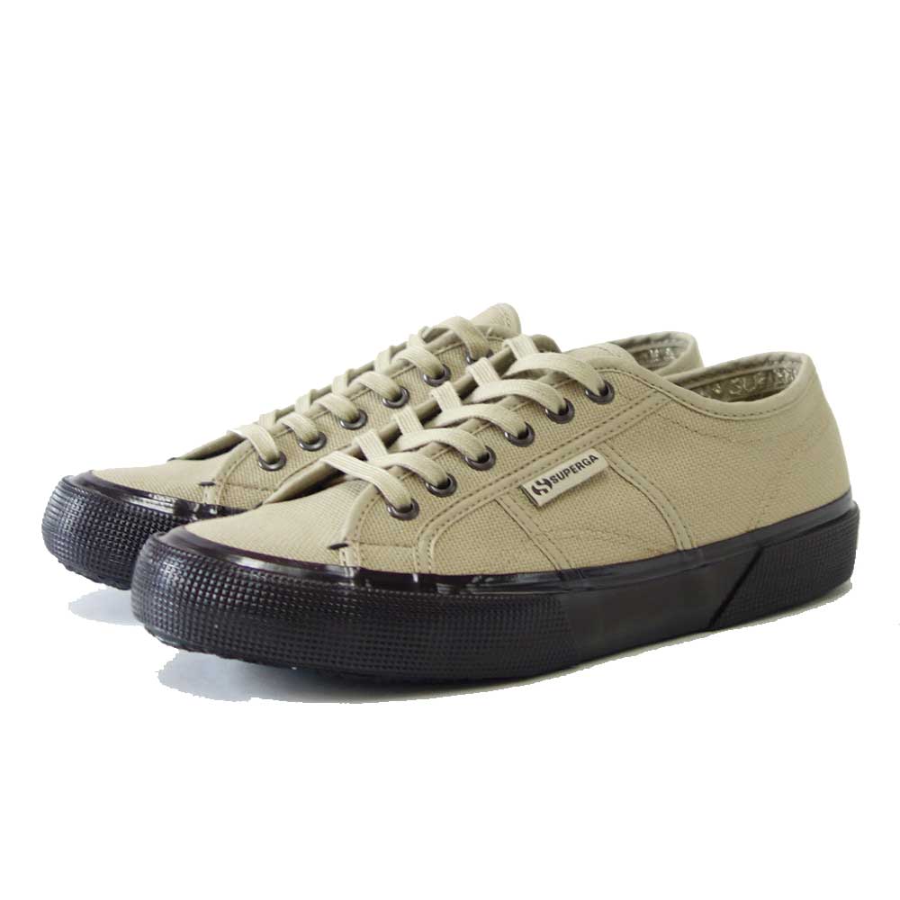 スペルガ SUPERGA 2490-BOLD(ユニセックス)Grey Fossil-Black Bristol (3a5135cware) ナチュラルなキャンバススニーカー 「靴」