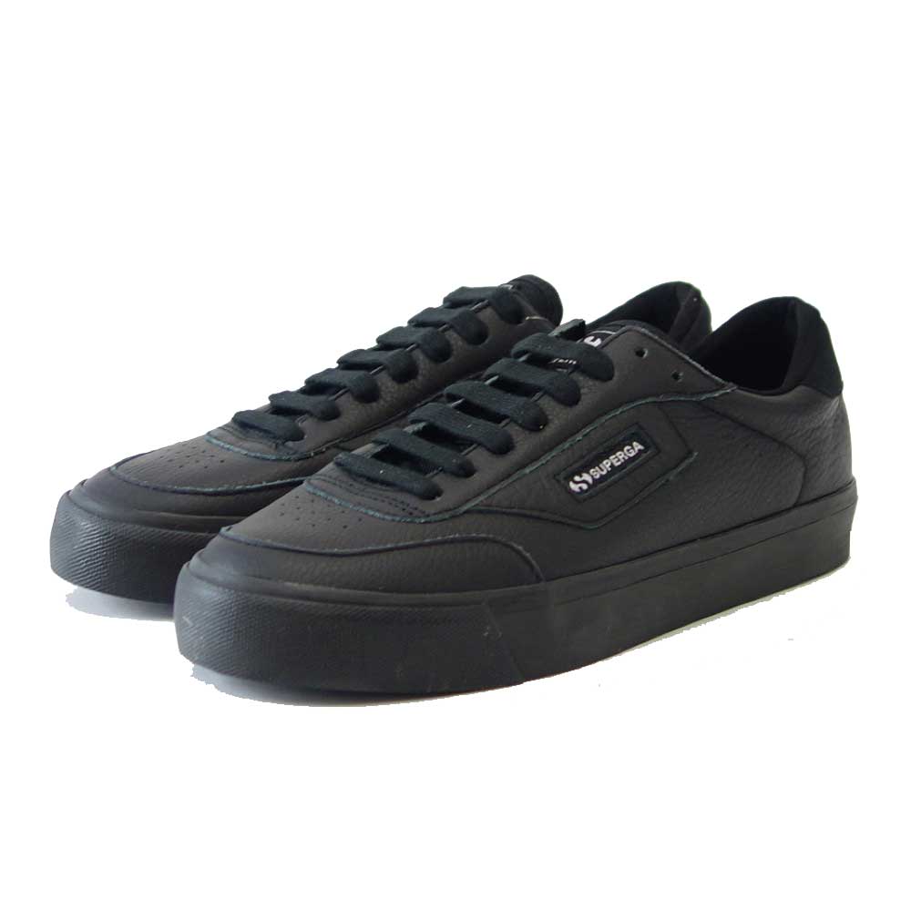 スペルガ SUPERGA 3843 COURT(ユニセックス)ブラック (3a5135ewakc) 天然皮革 レザースニーカー 「靴」