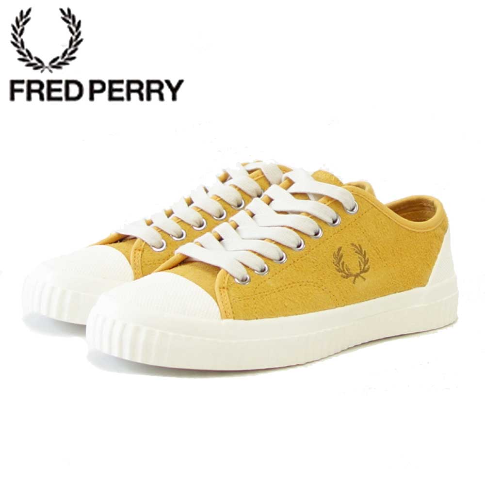 FRED PERRY フレッドペリー B4338 P95(ユニセックス)HUGHES LOW TEXTURD SUEDE カラー:Golden Hour 天然皮革 ローカットスニーカー テニスシューズ 「靴」