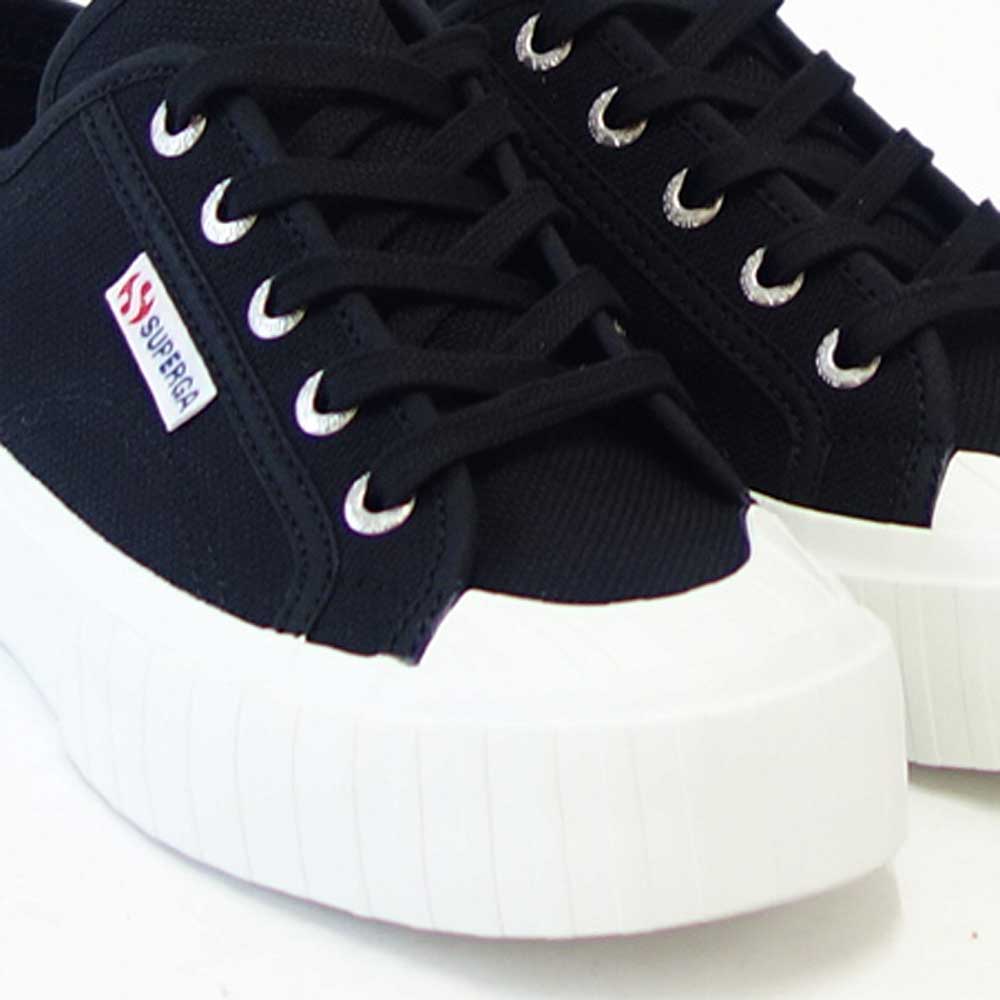 スペルガSUPERGA2630STRIPE(ユニセックス)BLACK-FWHITE(4s00grt0f83)ナチュラルキャンバススニーカーミリタリー「靴」