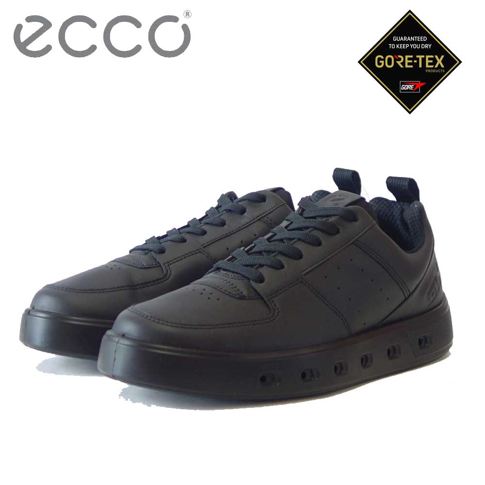 エコー ECCO STREET 720 MEN'S SHOE ブラック 520814 01001(メンズ)ゴアテックス内蔵 天然皮革 ウォーキング シューズ コンフォート レザースニーカー 旅行 「靴」
