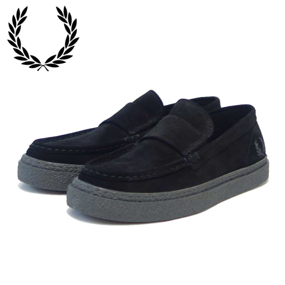 FRED PERRY フレッドペリー B 6315 102(ユニセックス)Dawson Loafer Suede (ダーソン) カラー:ブラック ローファー スリッポン スエードレザー ポルトガル製 「靴」
