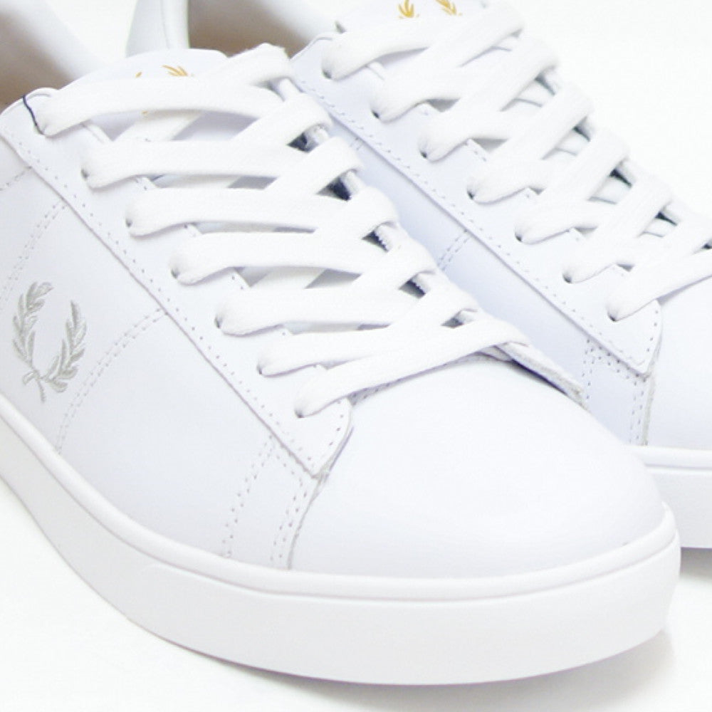 FREDPERRYフレッドペリーB4334200(ユニセックス)SPENCERLEATHER(スペンサーレザー)カラー:ホワイト天然皮革のローカットスニーカー展開サイズ23cm26cm27cm「靴」
