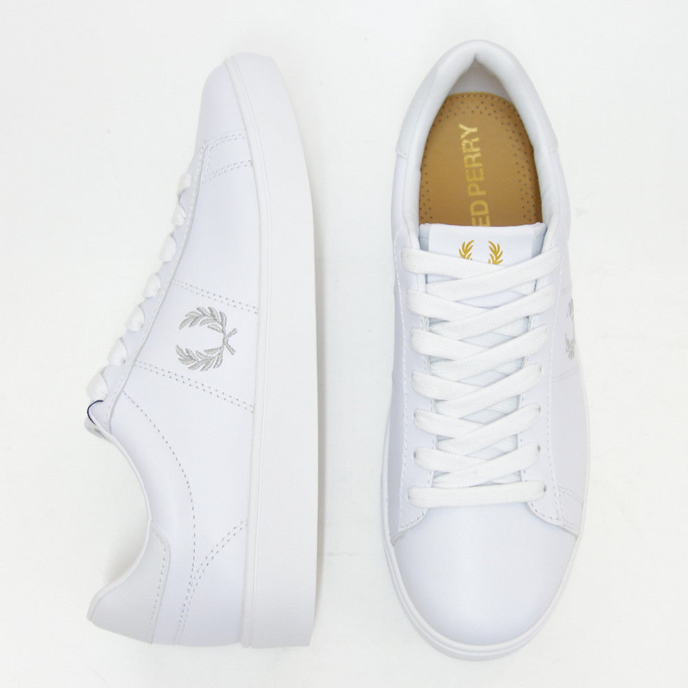 FREDPERRYフレッドペリーB4334200(ユニセックス)SPENCERLEATHER(スペンサーレザー)カラー:ホワイト天然皮革のローカットスニーカー展開サイズ23cm26cm27cm「靴」