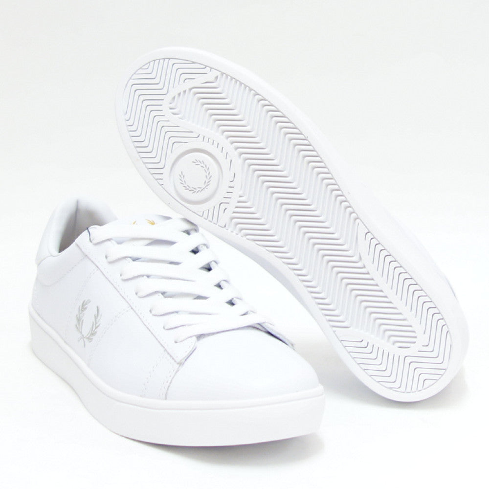 FREDPERRYフレッドペリーB4334200(ユニセックス)SPENCERLEATHER(スペンサーレザー)カラー:ホワイト天然皮革のローカットスニーカー展開サイズ23cm26cm27cm「靴」