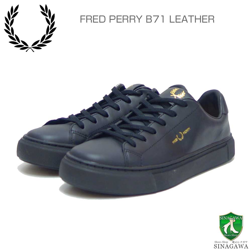 フレッドペリーFREDPERRYB5310774(ユニセックス)B71LEATHERカラー:Black/Goldレザースニーカークラシックデザイン「靴」
