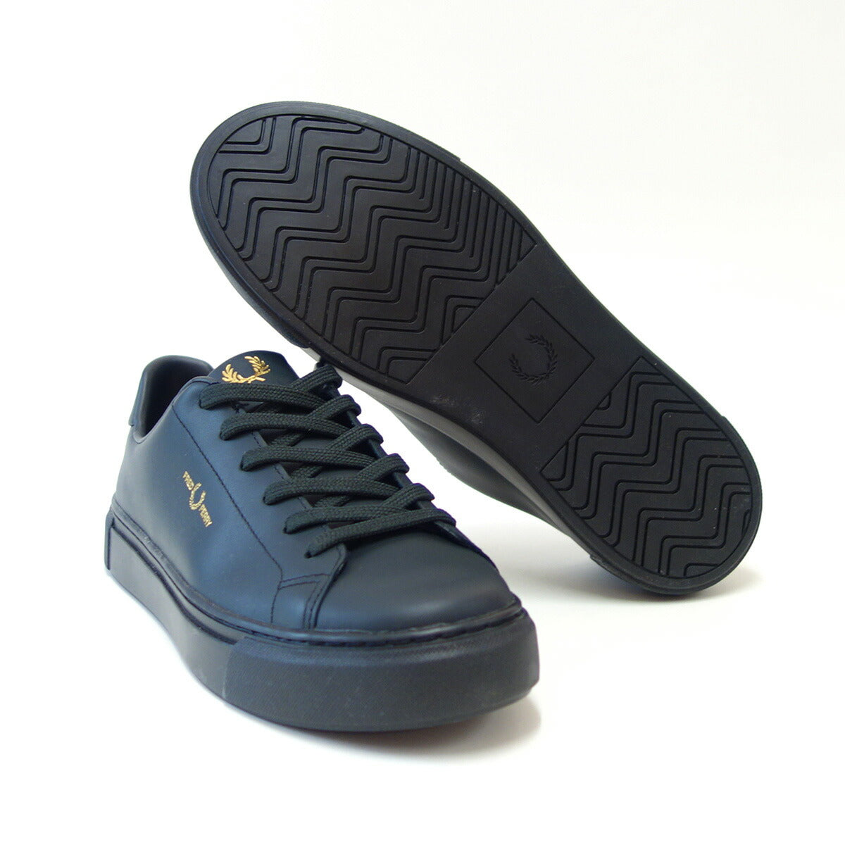 フレッドペリーFREDPERRYB5310U77(ユニセックス)B71LEATHERカラー:NightGreen/Goldレザースニーカークラシックデザイン「靴」