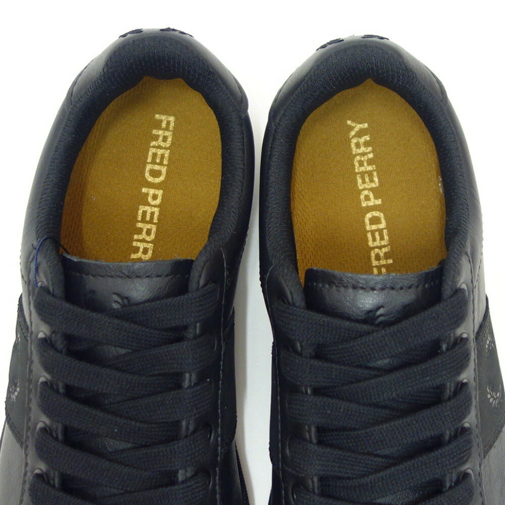 FREDPERRYフレッドペリーB6301102(ユニセックス)B721LEATHERカラー:Black天然皮革のローカットスニーカー「靴」