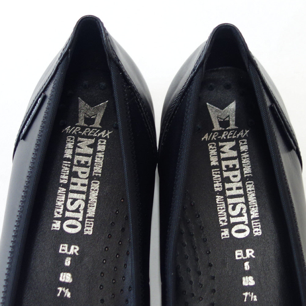 メフィストMEPHISTOEMILIE(エミリー)ブラック天然皮革バレエシューズウォーキングシューズスリッポン(レディース)「靴」正規品快適靴旅行