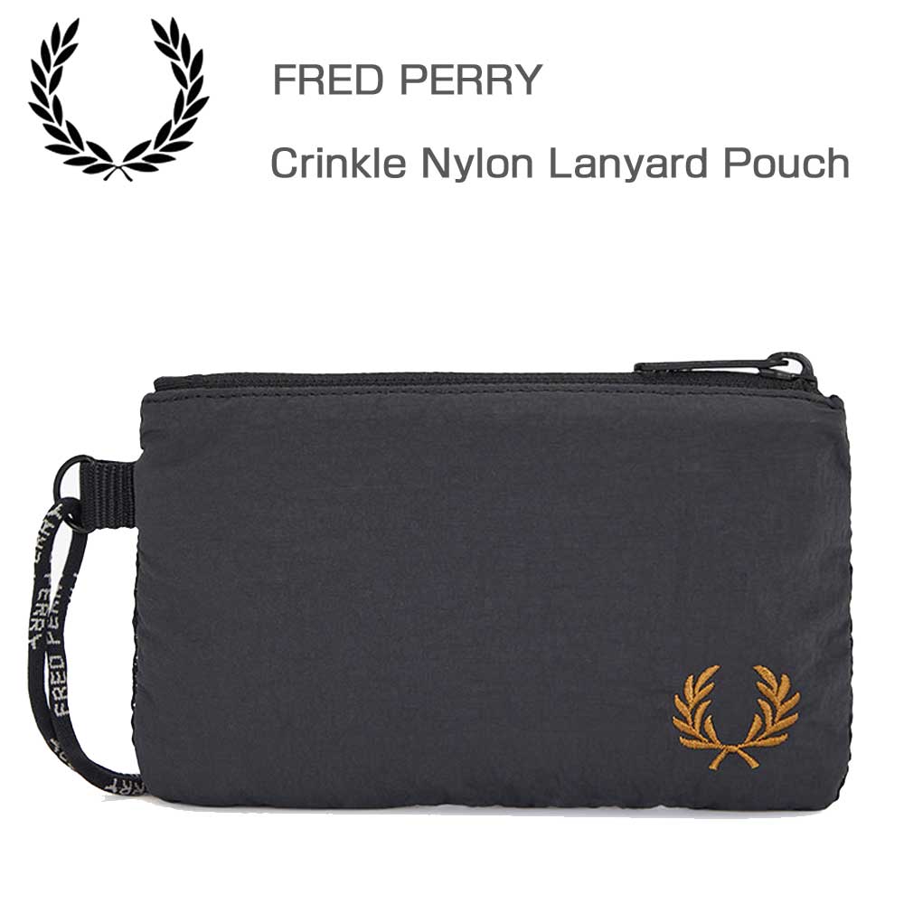 FRED PERRY フレッドペリー Crinkle Nylon Lanyard Pouch L7256297（ANCHOR GREY） ポ –  靴のシナガワ